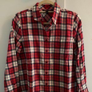BNWOT $69.50 JCREW Red Herringbone Plaid Shirt
